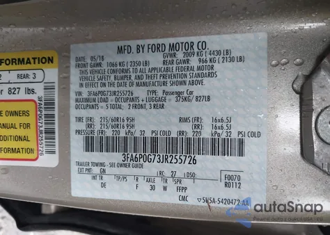 2018 Ford Fusion S from USA, damaged, VIN 3FA6P0G73JR255726